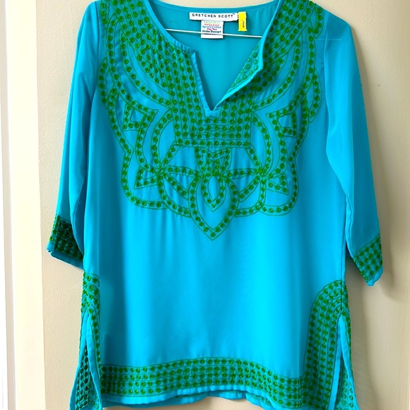Gretchen Scott Designs | Tops | Gretchen Scott Sheer Tunic | Poshmark